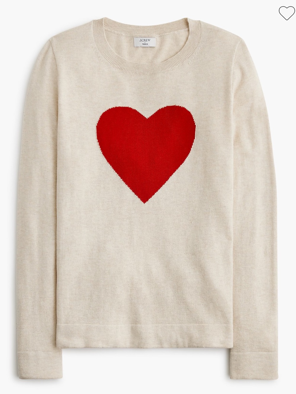 NWOT J Crew Factory Teddie Sweater Red Heart